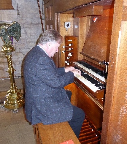 David playing the organ